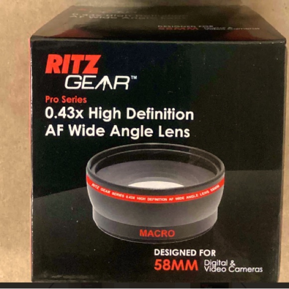 RITZ GEAR™ Pro Series 0.43x High Definition AF Wide Angle Lens 58MM Canera Lens